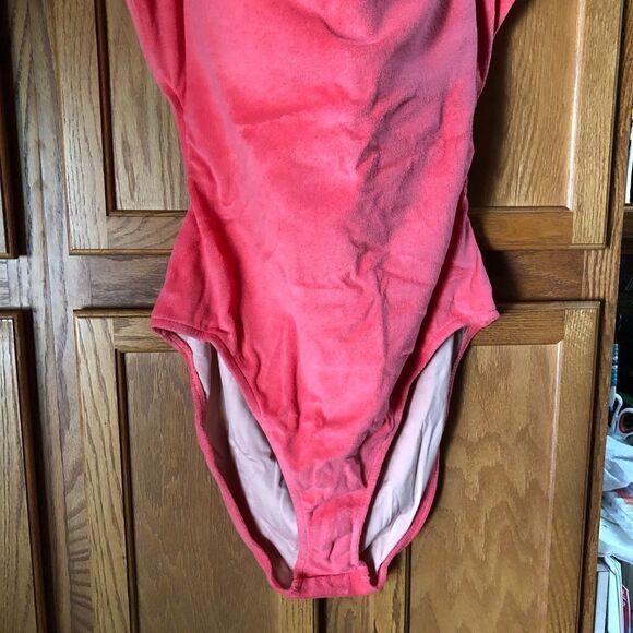 NWT J Crew Pink Coral Cut Out Bandeau Terry Cloth One-Piece Swimsuit - 20 - Picture 6 of 8